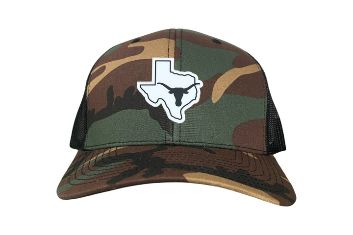 Texas Longhorns Black White Steer Head State Rubber Patch / Hats / 235 / UT9064 / MM