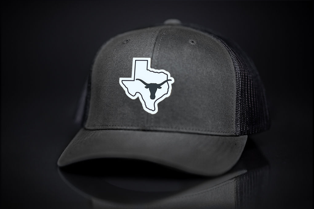 Texas Longhorns Black White Steer Head State Rubber Patch / Hats / 235 / UT9064 / MM