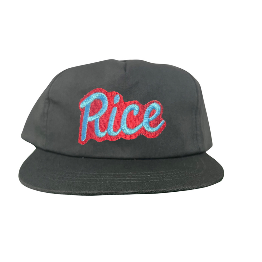 Rice Owls Rice Retro Script Embroidered Hats / Rice0045 / MM