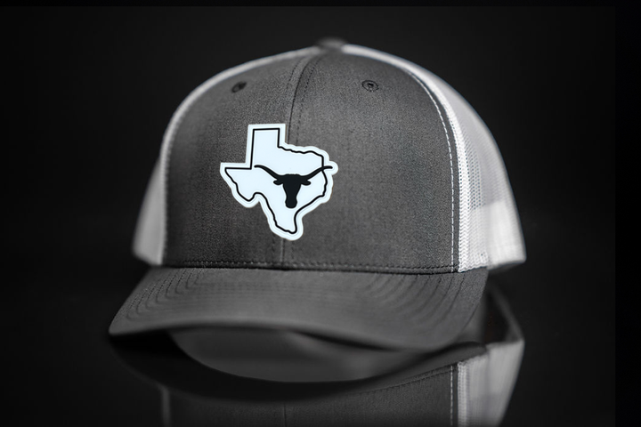 Texas Longhorns Black White Steer Head State Rubber Patch / Hats / 235 / UT9064 / MM
