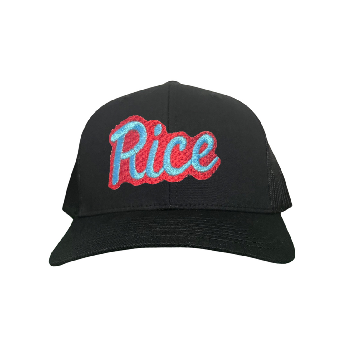 Rice Owls Rice Retro Script Embroidered Hats / Rice0045 / MM