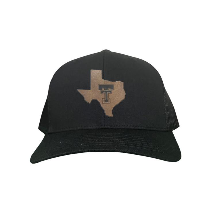 Texas Tech State of Texas Double TT Leather Patch / Hats / TXTECH030 / SB