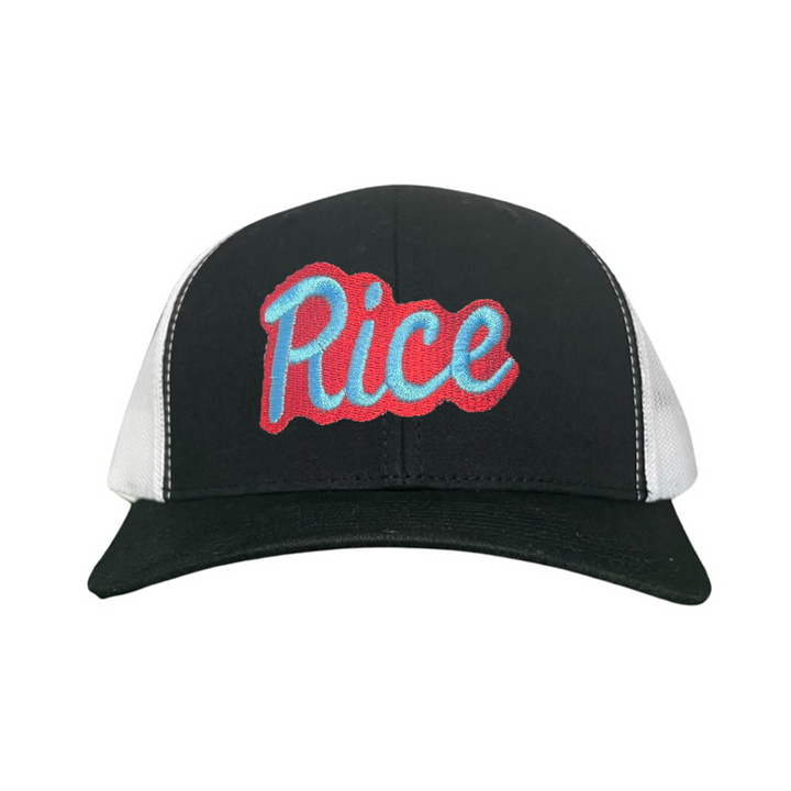 Rice Owls Rice Retro Script Embroidered Hats / Rice0045 / MM