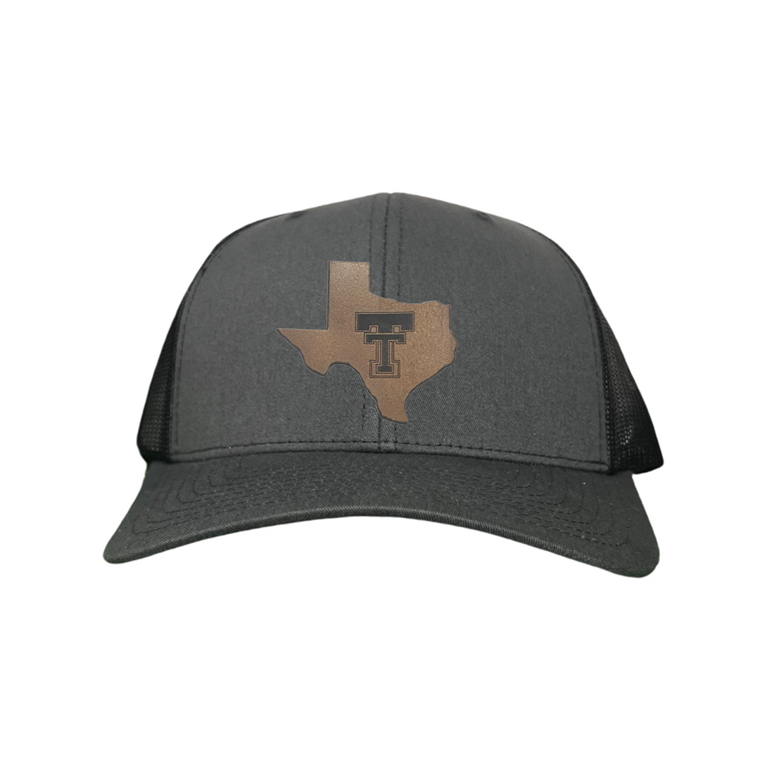 Texas Tech State of Texas Double TT Leather Patch / Hats / TXTECH030 / SB