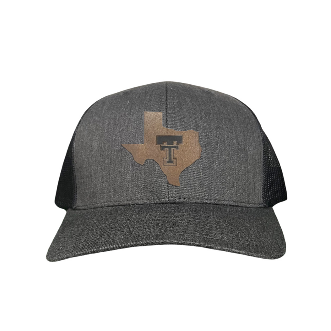 Texas Tech State of Texas Double TT Leather Patch / Hats / TXTECH030 / SB