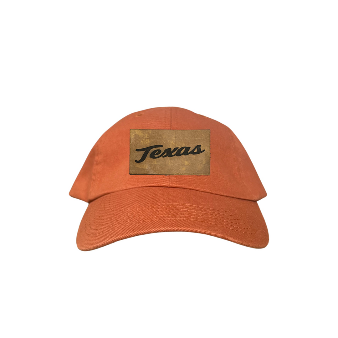 Texas Longhorns Texas Script Leather Rectangle / 238 / Hats / UT9287 / MM