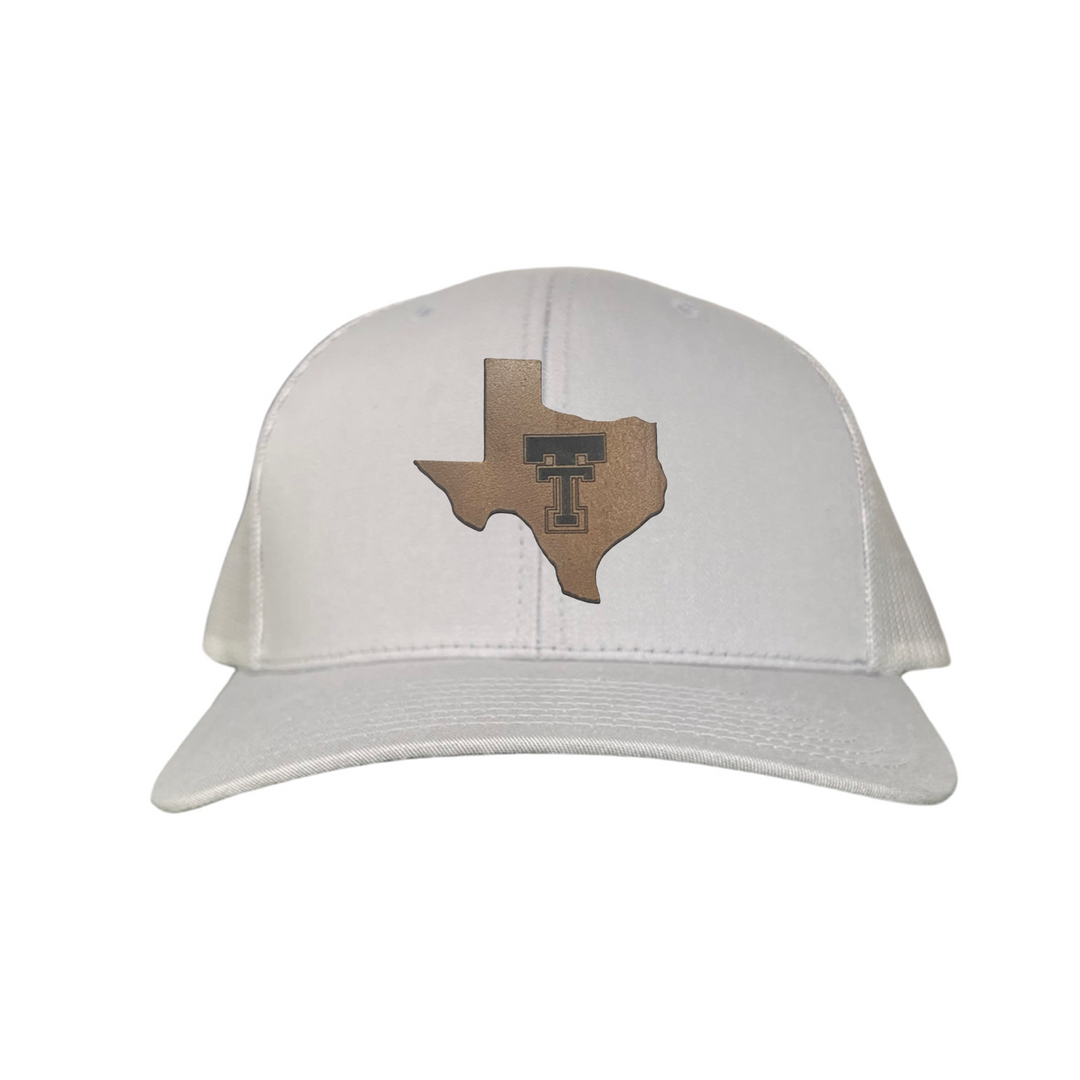 Texas Tech State of Texas Double TT Leather Patch / Hats / TXTECH030 / SB