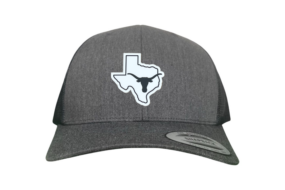 Texas Longhorns Black White Steer Head State Rubber Patch / Hats / 235 / UT9064 / MM