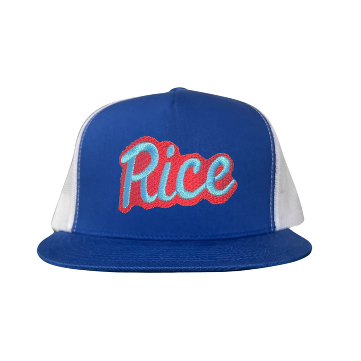 Rice Owls Rice Retro Script Embroidered Hats / Rice0045 / MM