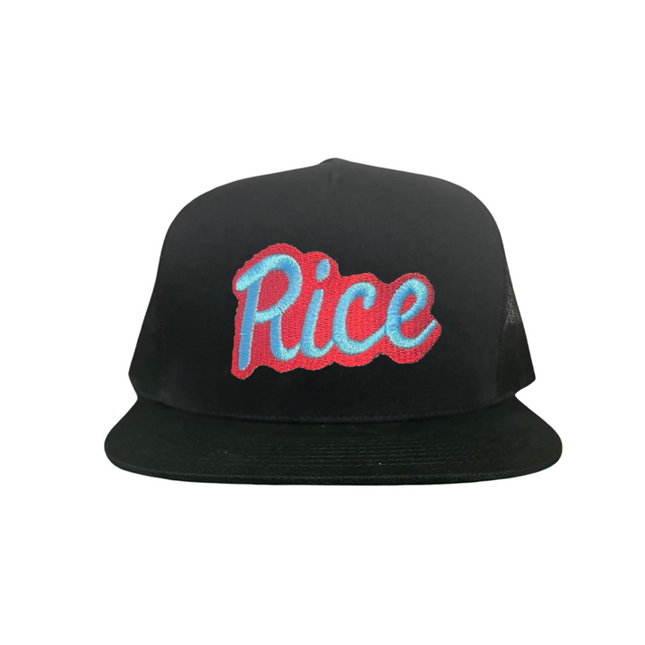 Rice Owls Rice Retro Script Embroidered Hats / Rice0045 / MM