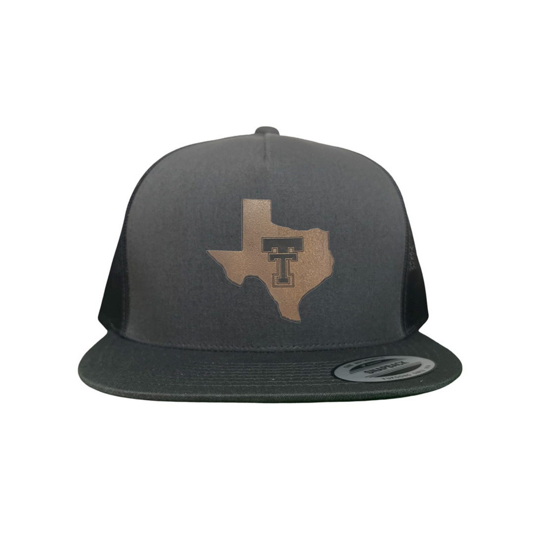 Texas Tech State of Texas Double TT Leather Patch / Hats / TXTECH030 / SB