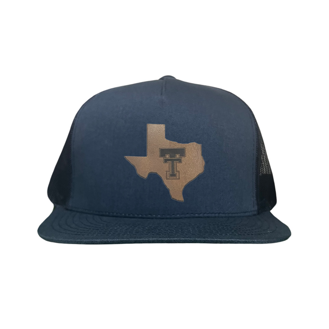 Texas Tech State of Texas Double TT Leather Patch / Hats / TXTECH030 / SB