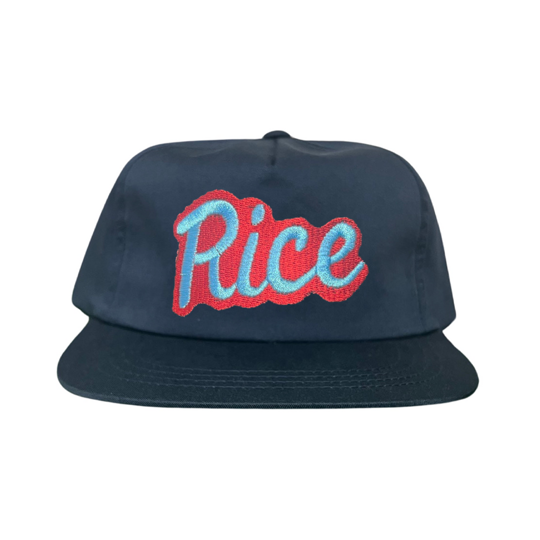 Rice Owls Rice Retro Script Embroidered Hats / Rice0045 / MM