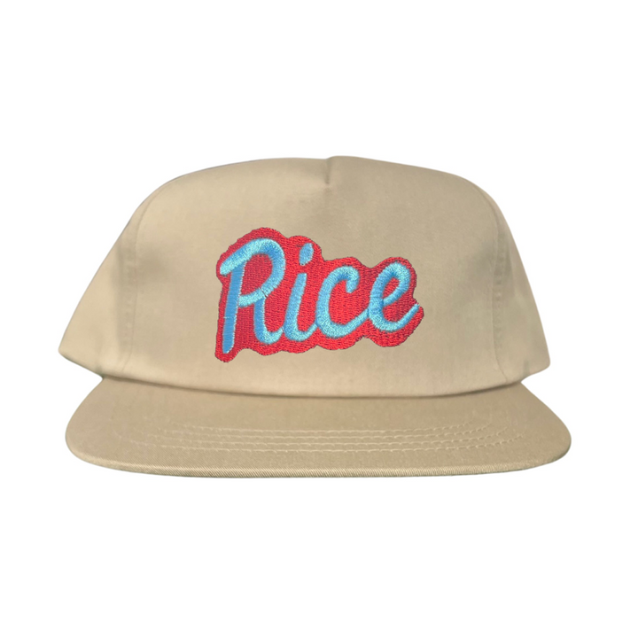 Rice Owls Rice Retro Script Embroidered Hats / Rice0045 / MM