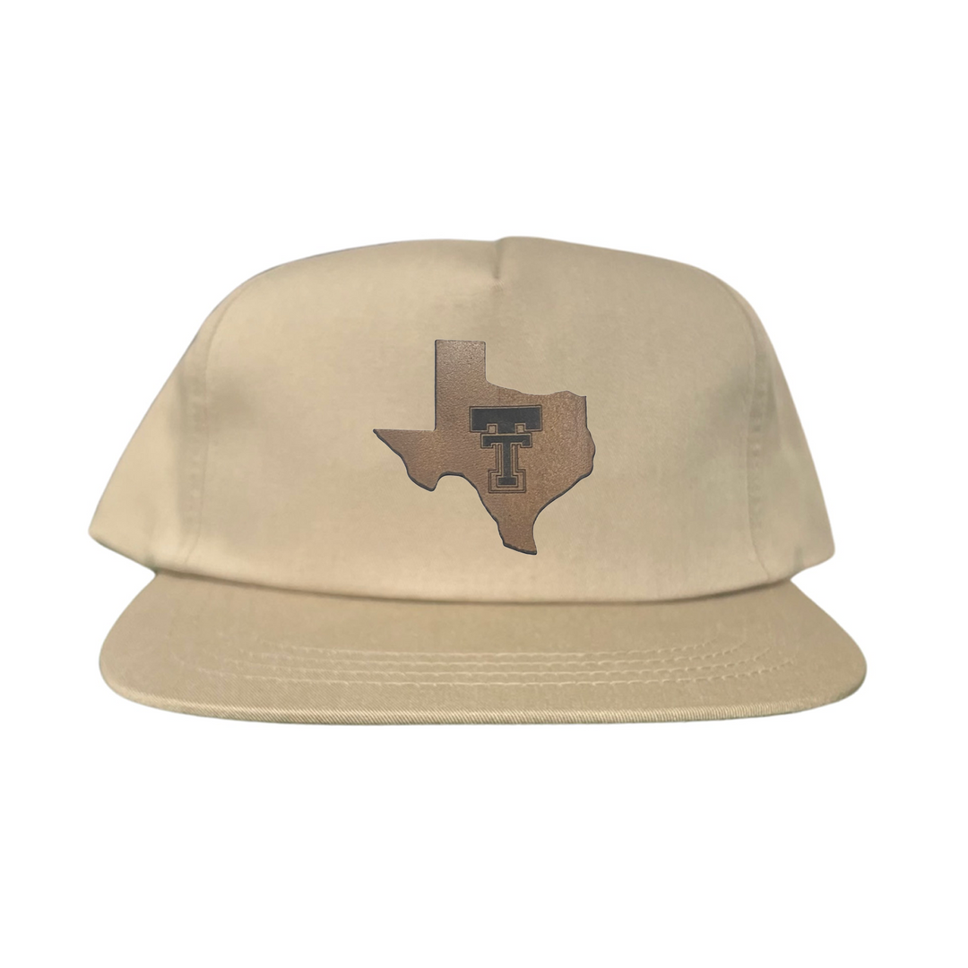 Texas Tech State of Texas Double TT Leather Patch / Hats / TXTECH030 / SB