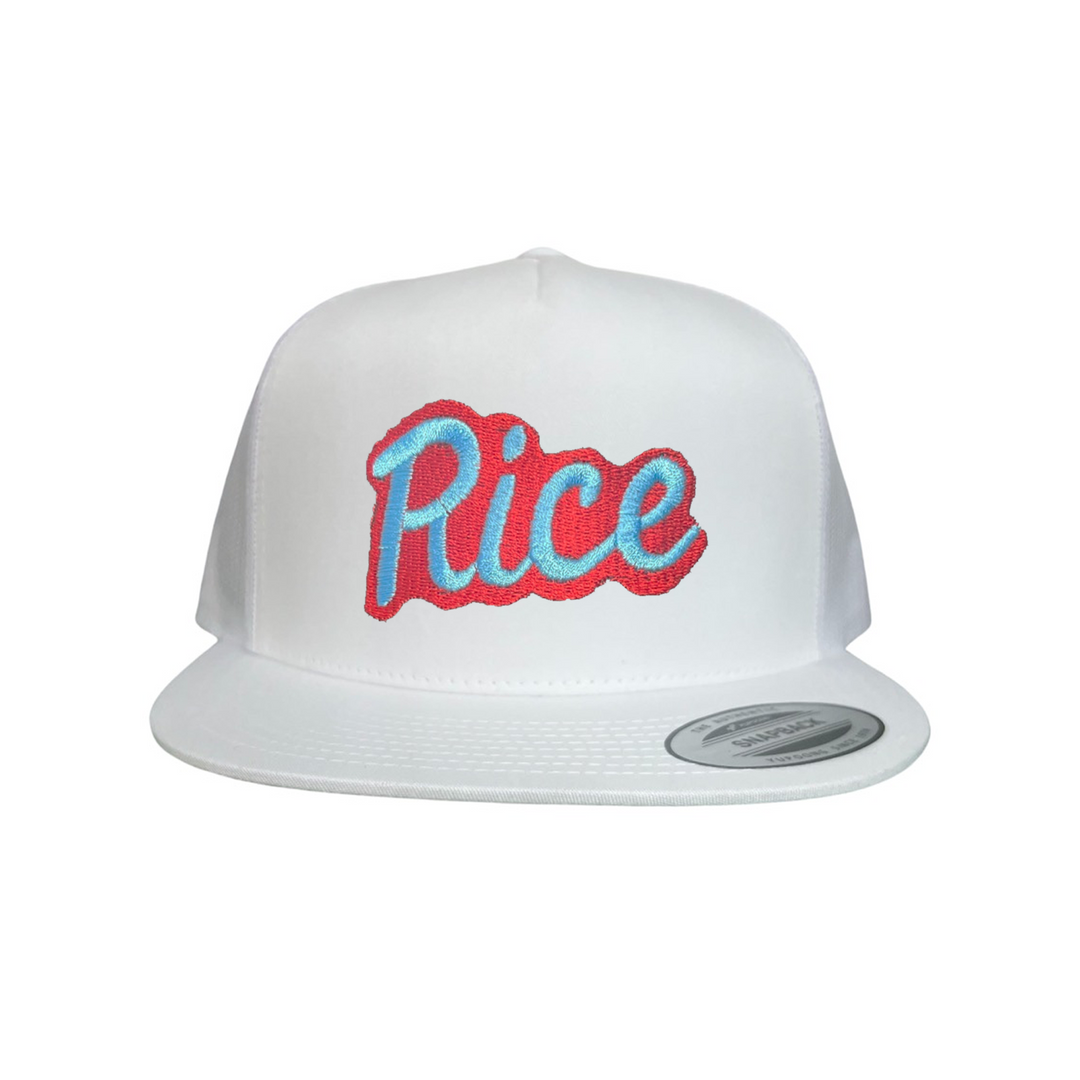 Rice Owls Rice Retro Script Embroidered Hats / Rice0045 / MM