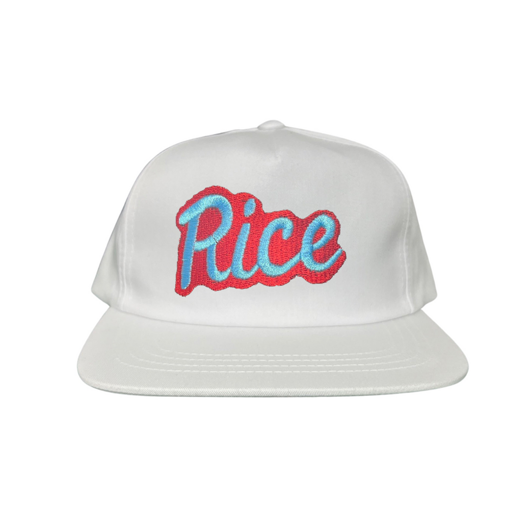 Rice Owls Rice Retro Script Embroidered Hats / Rice0045 / MM