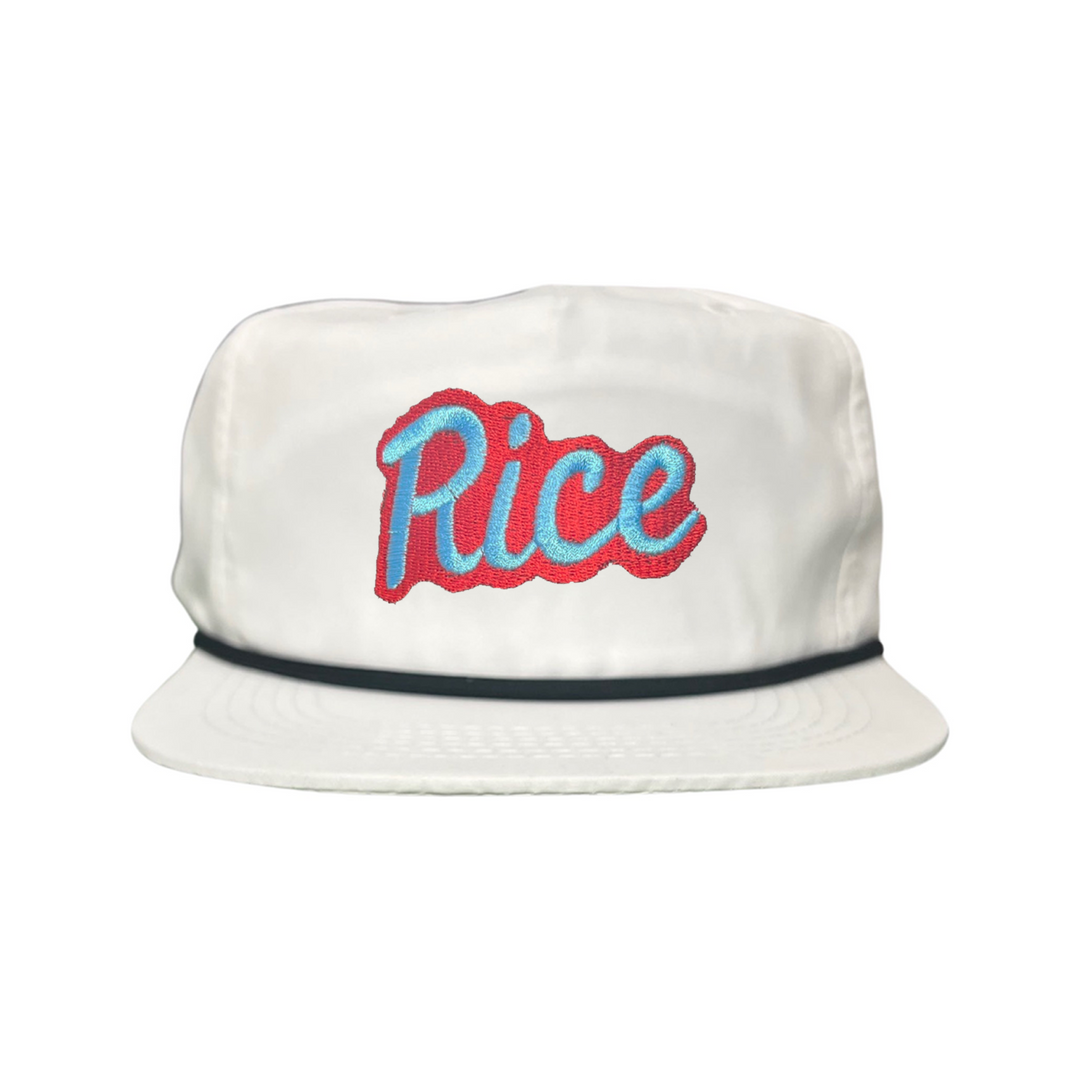 Rice Owls Rice Retro Script Embroidered Hats / Rice0045 / MM