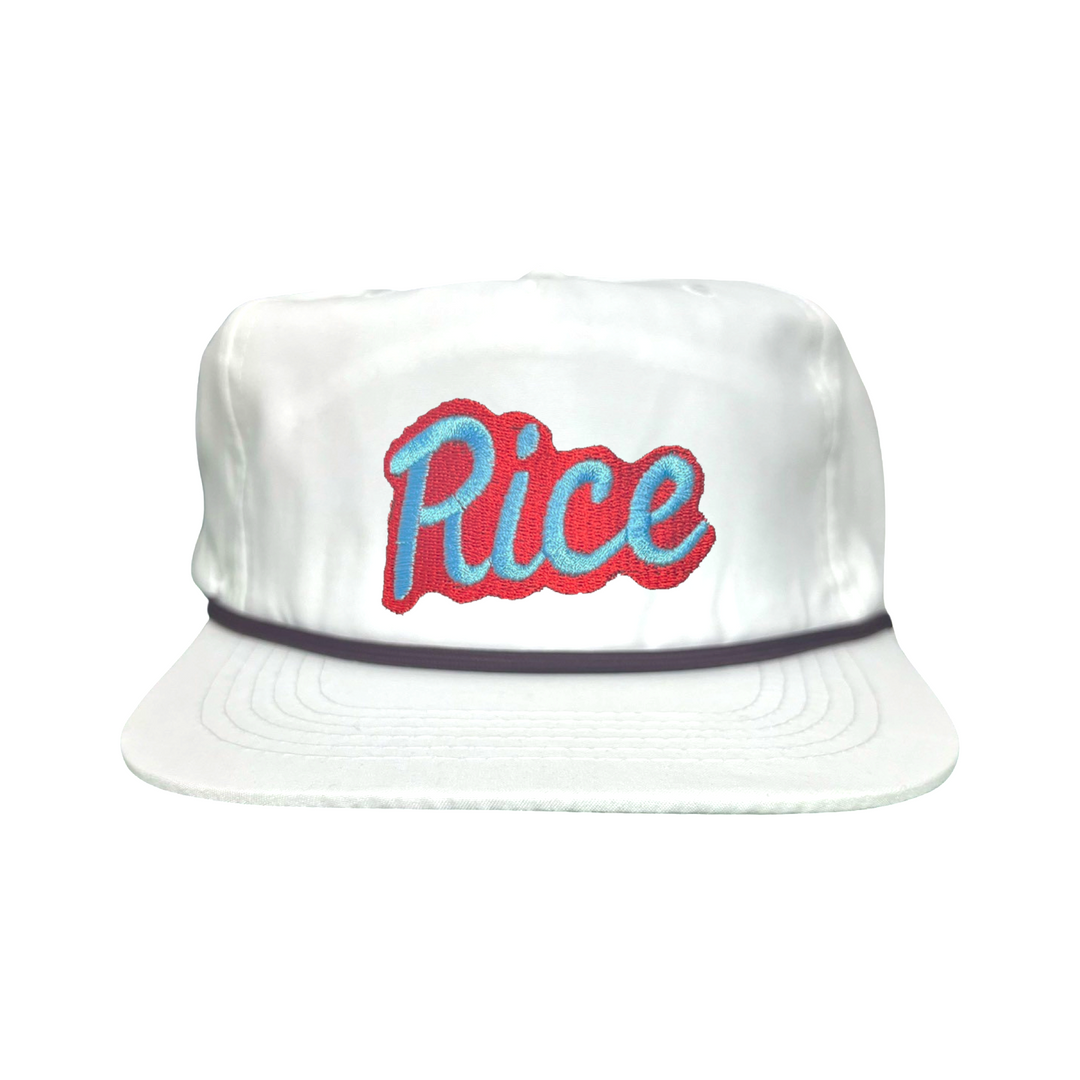 Rice Owls Rice Retro Script Embroidered Hats / Rice0045 / MM