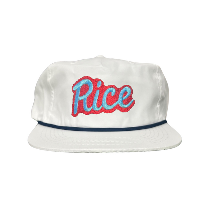 Rice Owls Rice Retro Script Embroidered Hats / Rice0045 / MM