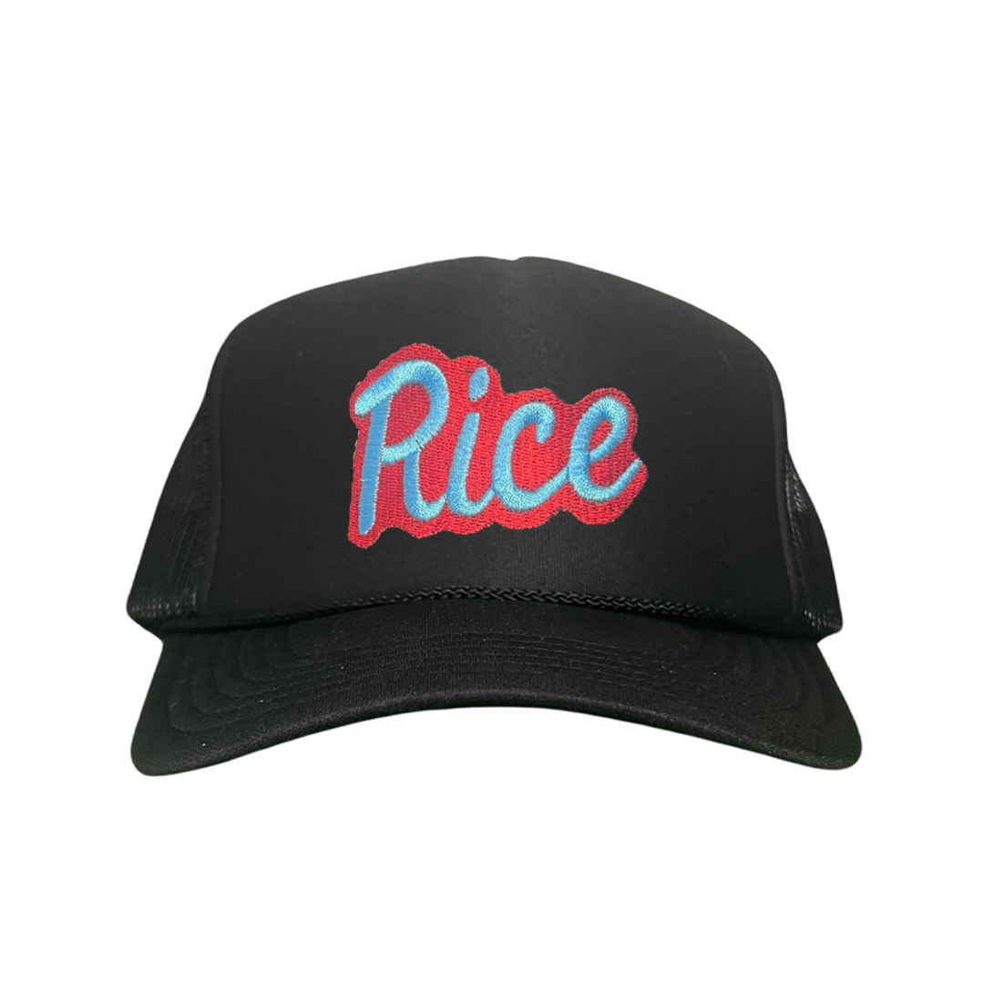 Rice Owls Rice Retro Script Embroidered Hats / Rice0045 / MM