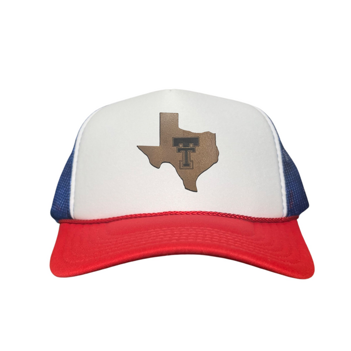 Texas Tech State of Texas Double TT Leather Patch / Hats / TXTECH030 / SB