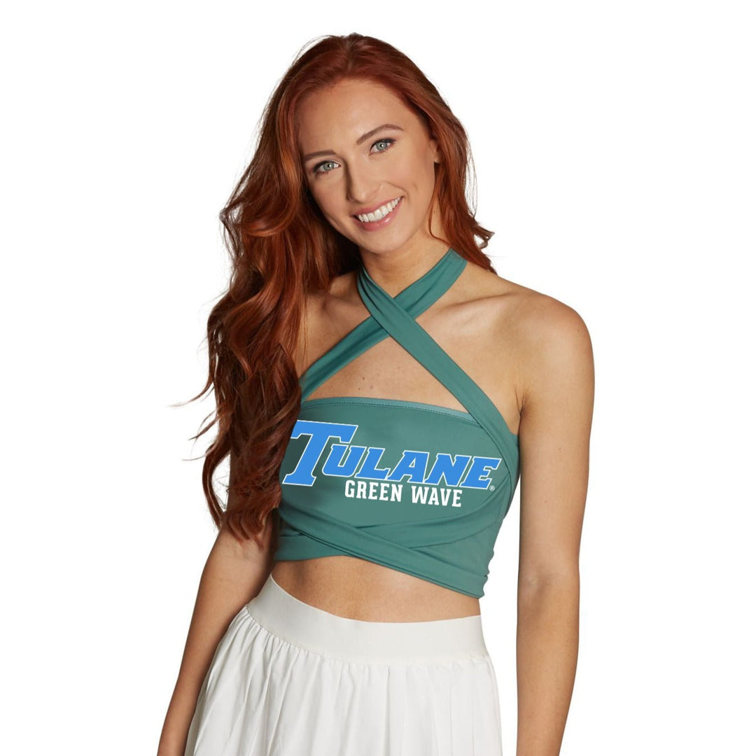 Tulane Green Multi Way Bandeau Top