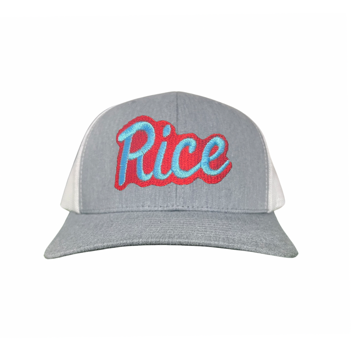 Rice Owls Rice Retro Script Embroidered Hats / Rice0045 / MM