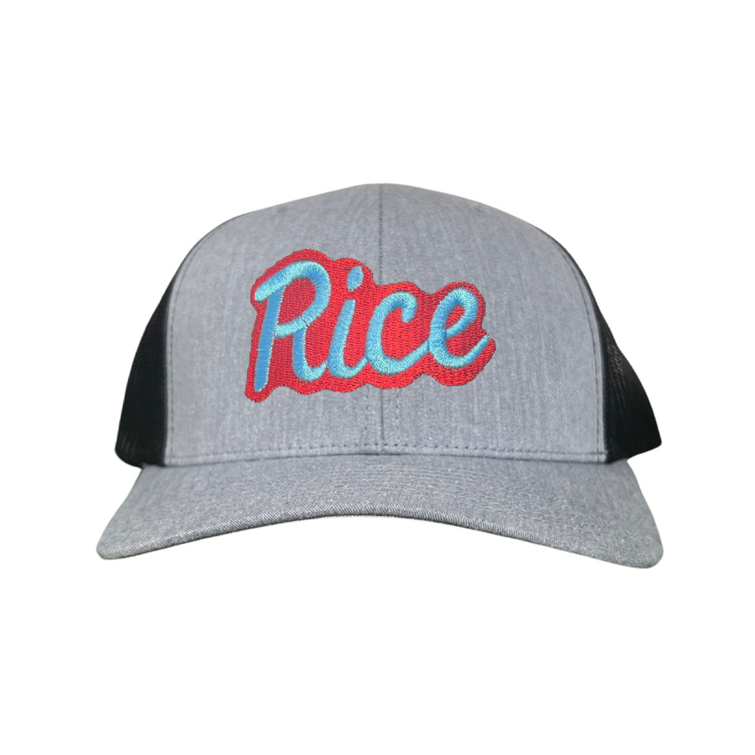 Rice Owls Rice Retro Script Embroidered Hats / Rice0045 / MM