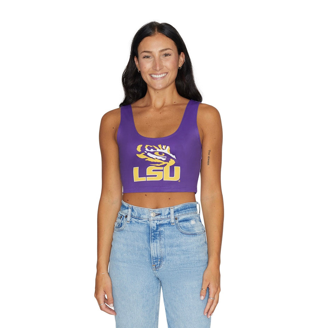 LSU Purple Crop Tank Top