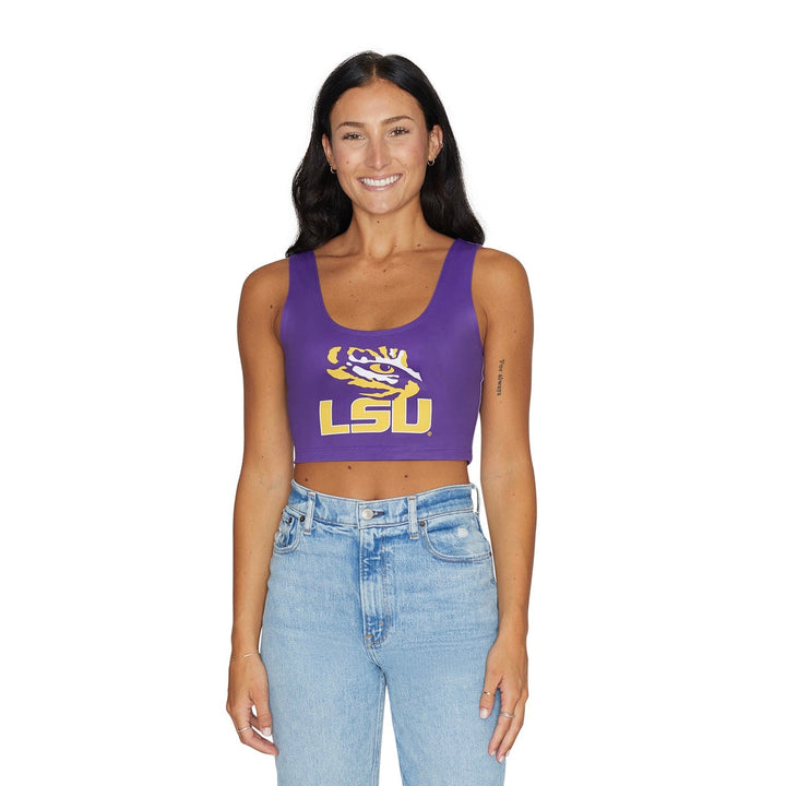 LSU Purple Crop Tank Top