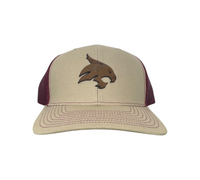Texas State Leather Bobcat Logo Patch Hat / TXST051 / MM