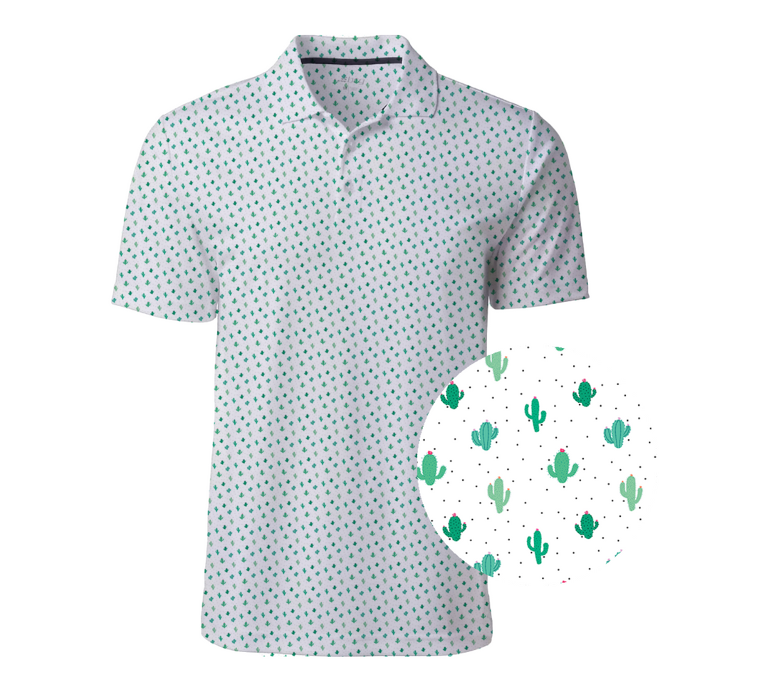 Last Stand Green and White Cactus Polo - Experience Ultimate Comfort and Style / MM