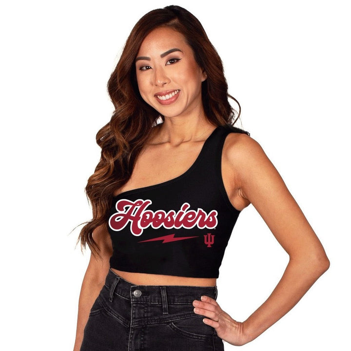 Indiana Hoosiers Black One Shoulder Top