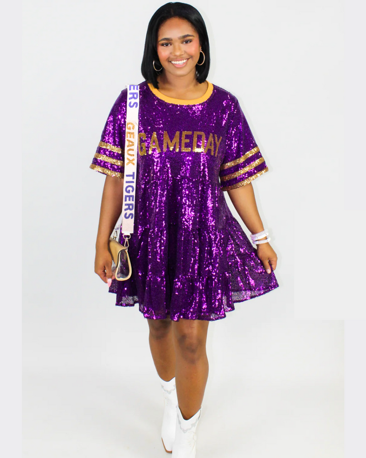 LSU Beaded Purse Strap | Geaux Tigers Beaded Purse Strap