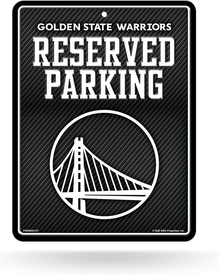 Golden State Warriors Metal Parking Novelty Wall Sign 8.5 x 11 Inch Carbon Fiber Design
