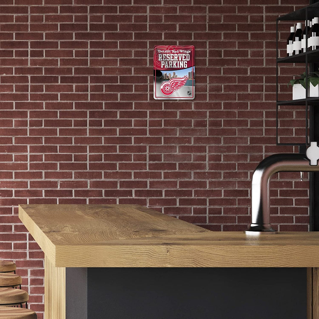 Detroit Red Wings Metal Parking Novelty Wall Sign 8.5 x 11 Inch