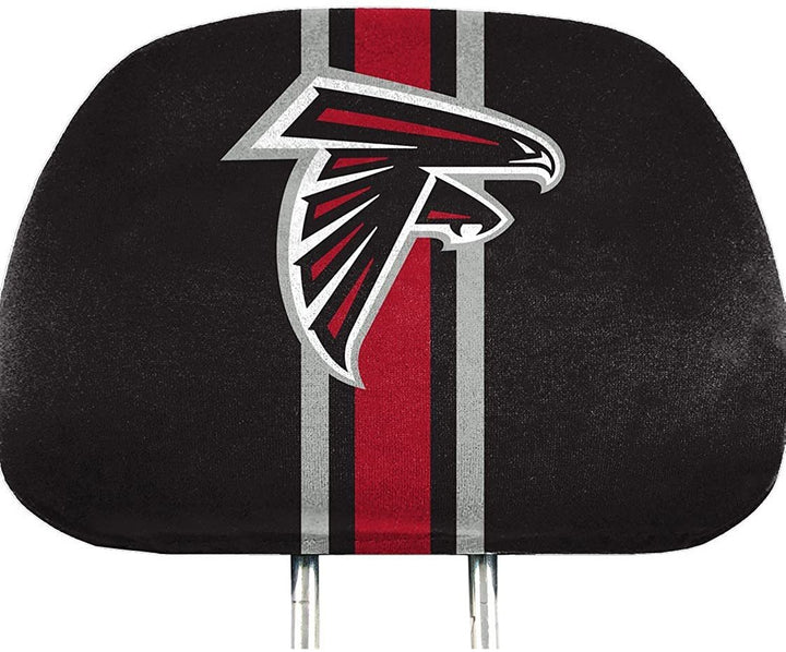 Atlanta Falcons Premium Pair of Auto Head Rest Covers, Full Color Printed, Elastic, 10x14 Inch