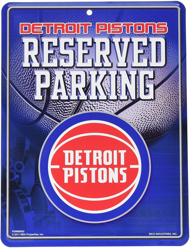 Detroit Pistons 8x11 Inch Metal Parking Sign