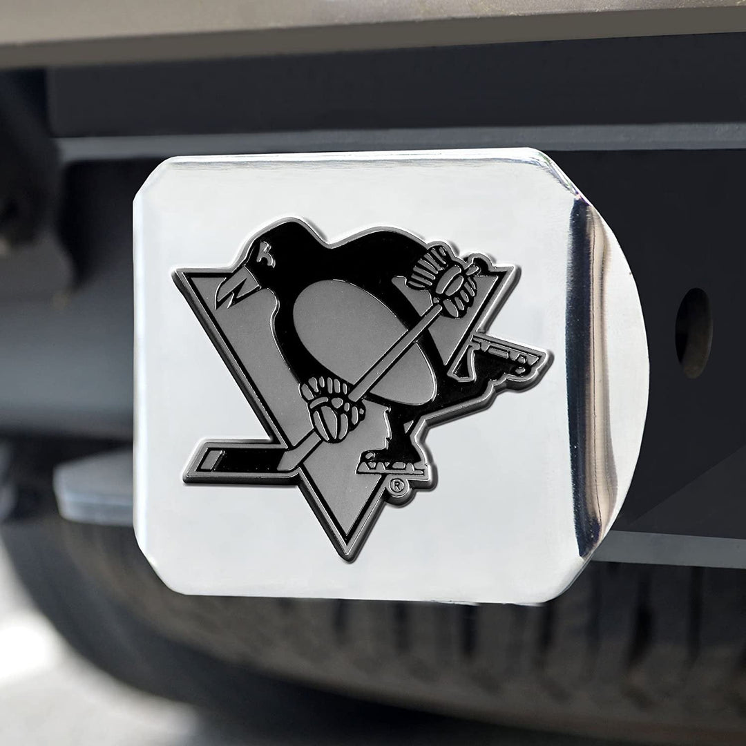 Pittsburgh Penguins Hitch Cover Solid Metal with Chrome Metal Emblem 2" Square Type III