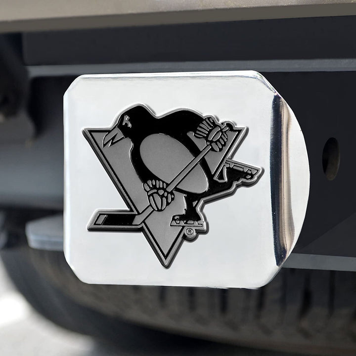 Pittsburgh Penguins Hitch Cover Solid Metal with Chrome Metal Emblem 2" Square Type III