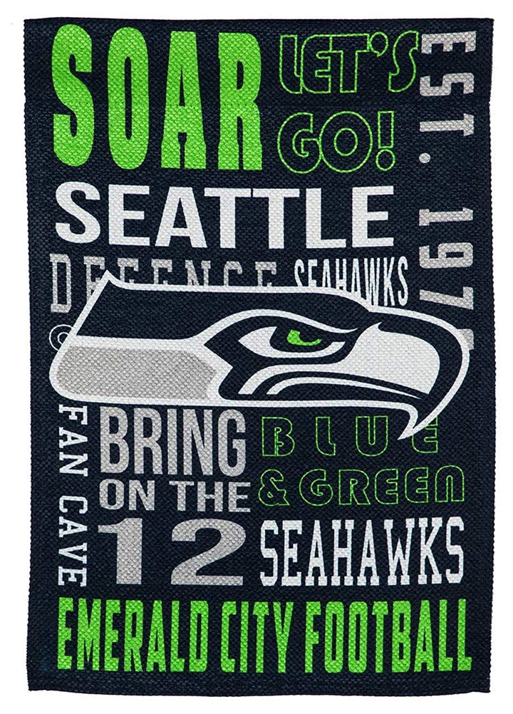 Seattle Seahawks Premium Garden Flag Banner, Double Sided 13x18 Inch, Outdoor Use