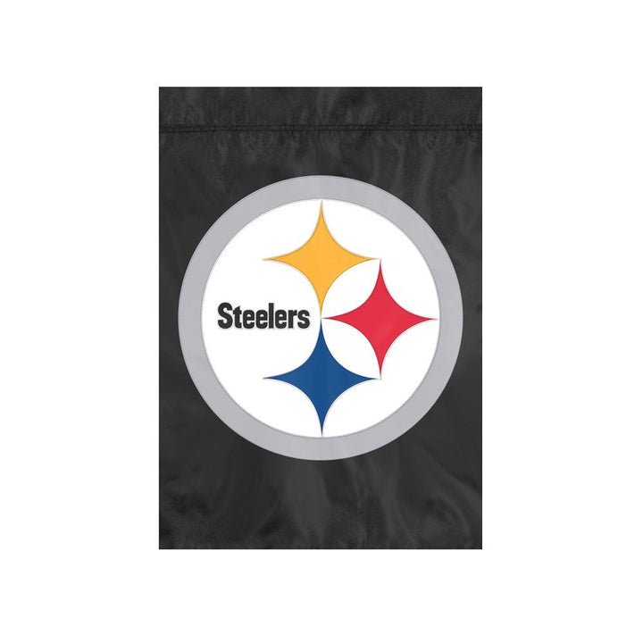 Pittsburgh Steelers Premium Garden Flag Banner Applique Embroidered Black 12.5x18 Inch