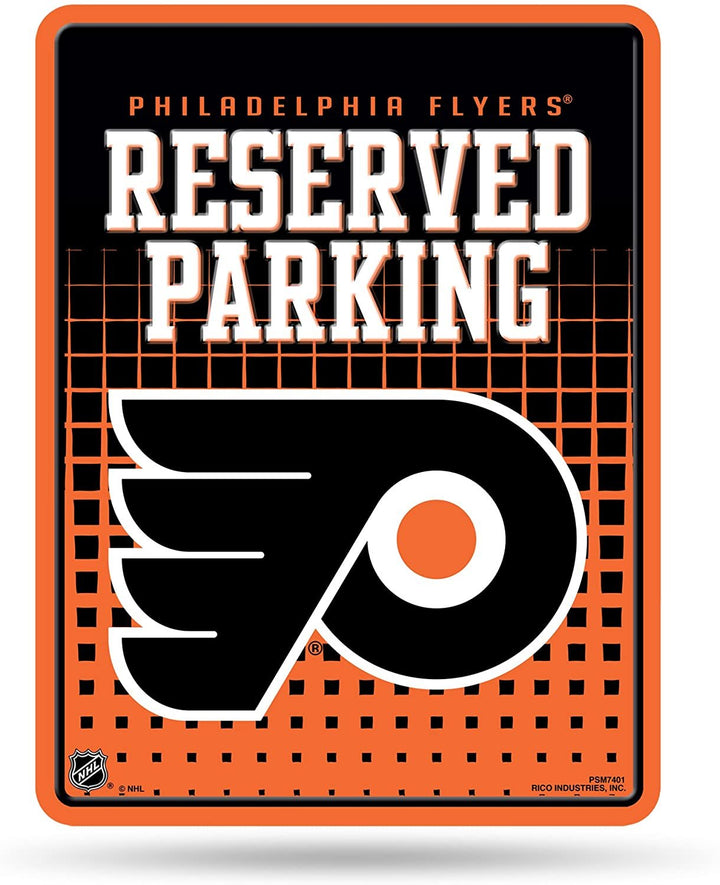 Rico NHL Philadelphia Flyers 8-Inch by 11-Inch Metal Parking Sign Décor