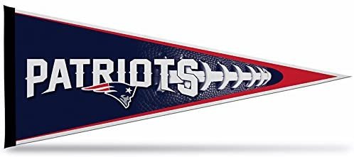 New England Patriots Soft Felt Pennant, Football Design, 12x30 Inch, Easy To Hang
