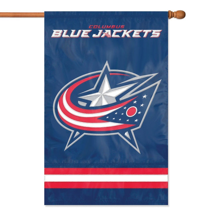 NHL 2-Sided Appliqué Banner Flag, Columbus Blue Jackets