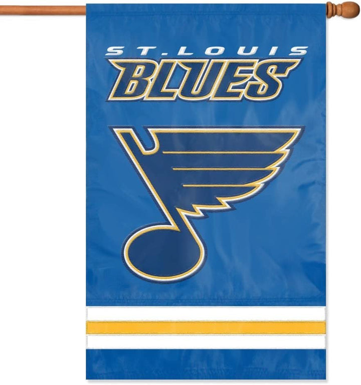 The Party Animal NHL 2-Sided Appliqué Banner Flag, St. Louis Blues Blue & Gold, 44 x 28-Inch