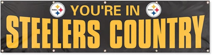 Pittsburgh Steelers Huge 8x2 Feet Banner Flag Metal Grommets