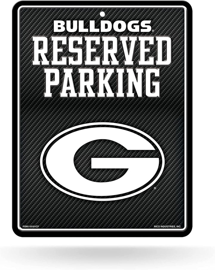 University of Georgia Bulldogs Metal Parking Sign, Carbon Fiber Design 8.5x11 Inch