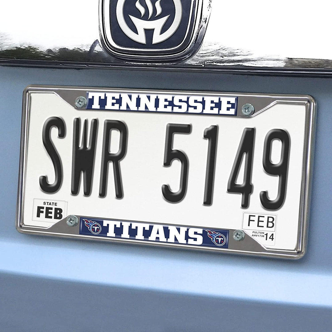 Tennessee Titans Metal License Plate Frame Chrome Tag Cover 6x12 Inch